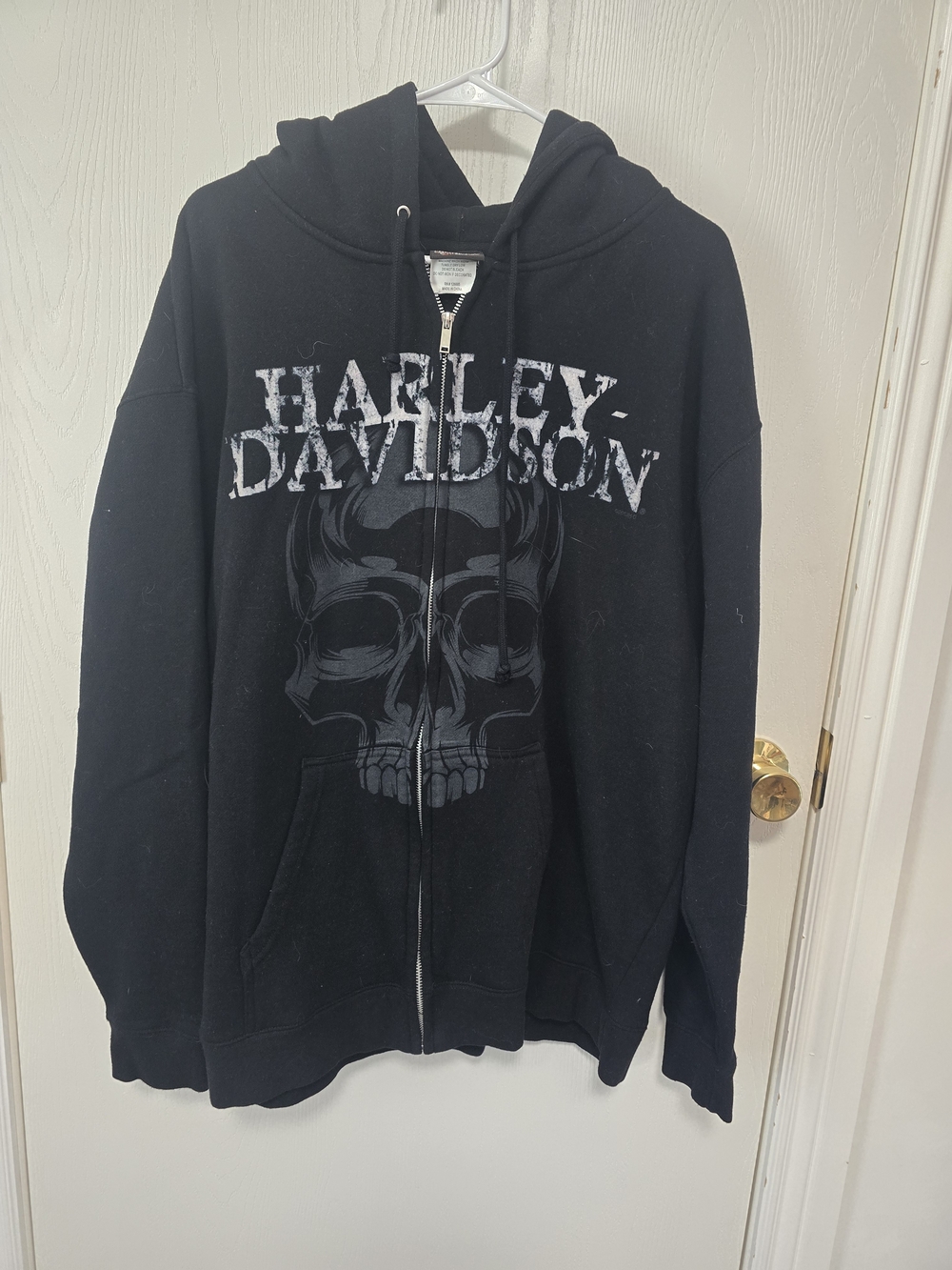 Harley-Davidson Black Hoodie with Distressed Skull
